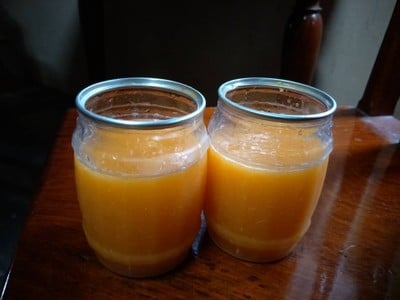 ถังน้ำส้มคั้นสดสด