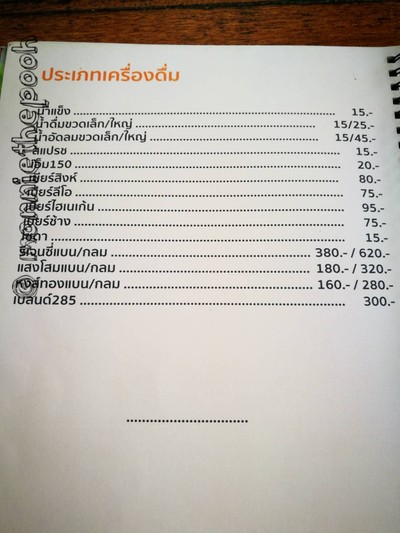 ป้ายราคาหรือสมุดเมนู