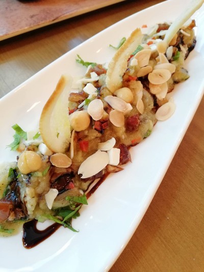 Moroccan style grilled aubergine salad ราคา 320 บาท++