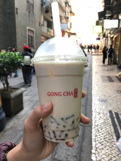 ชานมมะลิ + เยลลี่น้ำตาลทรายแดง