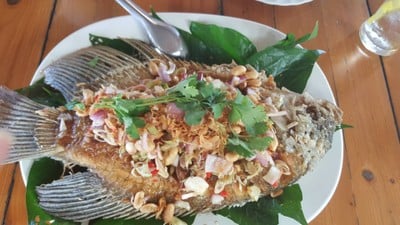 เมี่ยงปลาช่อนเผา