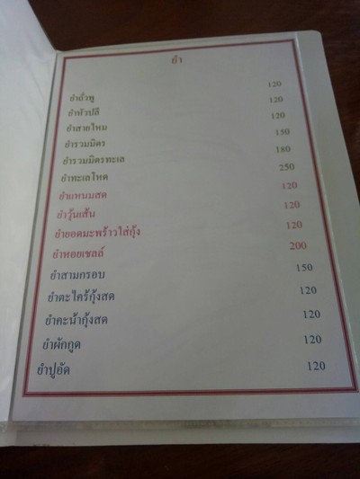 ป้ายราคาหรือสมุดเมนู