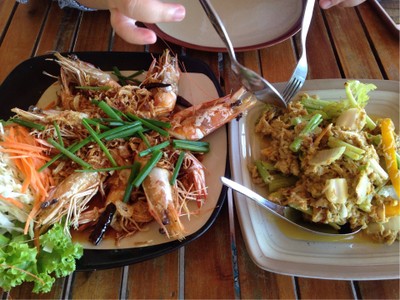 กุ้งราดซอสมะขาม