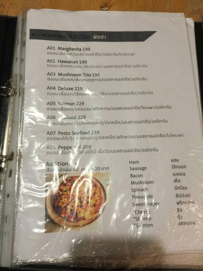 ป้ายราคาหรือสมุดเมนู