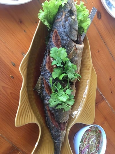 ปลาสำลีทอดราดน้ำปลา