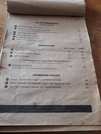 ป้ายราคาหรือสมุดเมนู