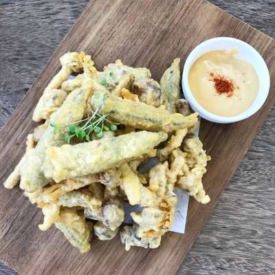 Fried Mushroom and Okra Tmpura Style