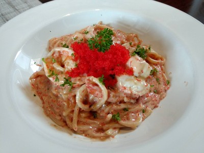 สปาเก็ตตี้ครีมไข่กุ้ง