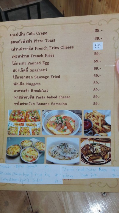 ป้ายราคาหรือสมุดเมนู