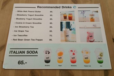 ป้ายราคาหรือสมุดเมนู