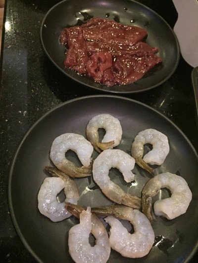 ตับหมู กุ้งสด