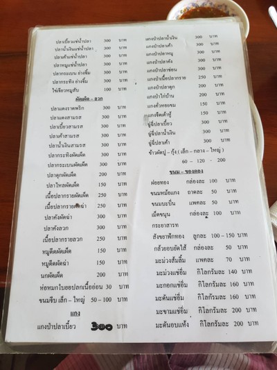 ป้ายราคาหรือสมุดเมนู