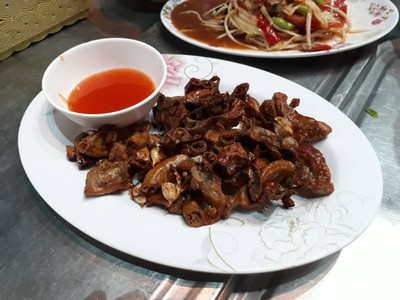 เมนูของร้าน เจ้แดงหมูจุ่ม ลาดหญ้า หน้าธนาคารไทยพาณิชย์ ลาดหญ้า