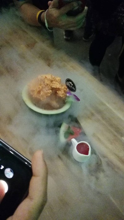 Water Melon liquid nitrogen ice cream