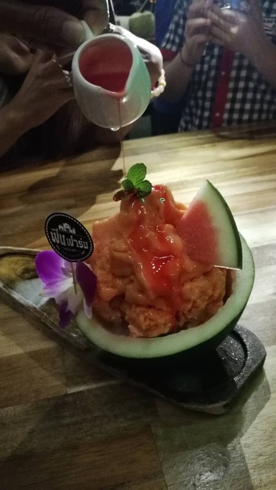 Water Melon liquid nitrogen ice cream