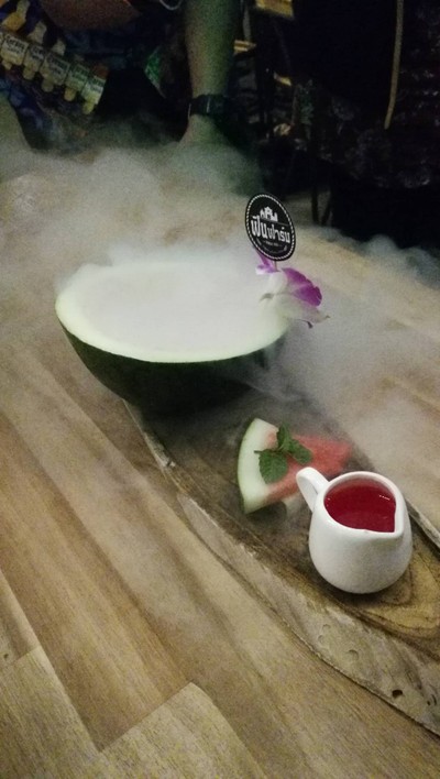 Water Melon liquid nitrogen ice cream
