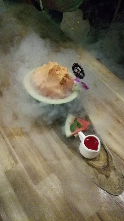 Water Melon liquid nitrogen ice cream