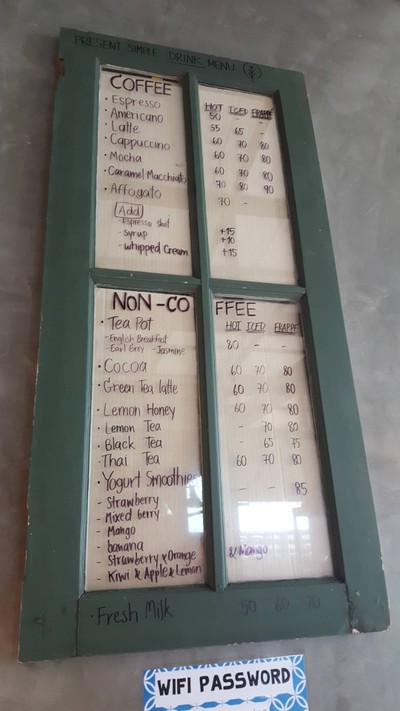 ป้ายราคาหรือสมุดเมนู