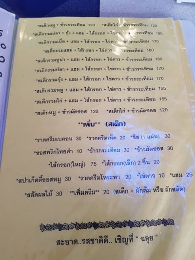 ป้ายราคาหรือสมุดเมนู