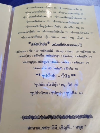 ป้ายราคาหรือสมุดเมนู