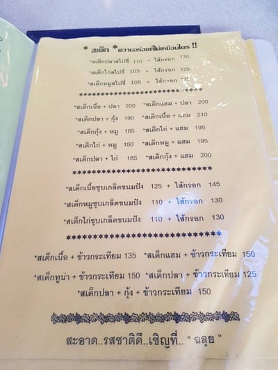 ป้ายราคาหรือสมุดเมนู