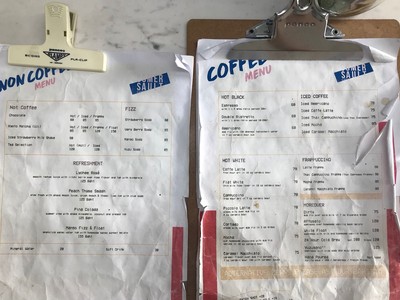 ป้ายราคาหรือสมุดเมนู