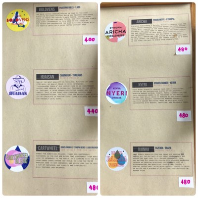 ป้ายราคาหรือสมุดเมนู