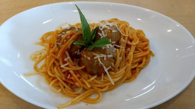 Spaghetti cheese pork ball
