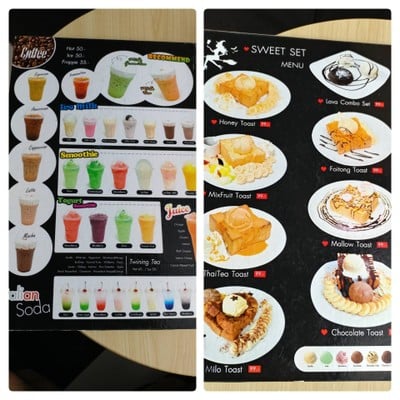 ป้ายราคาหรือสมุดเมนู