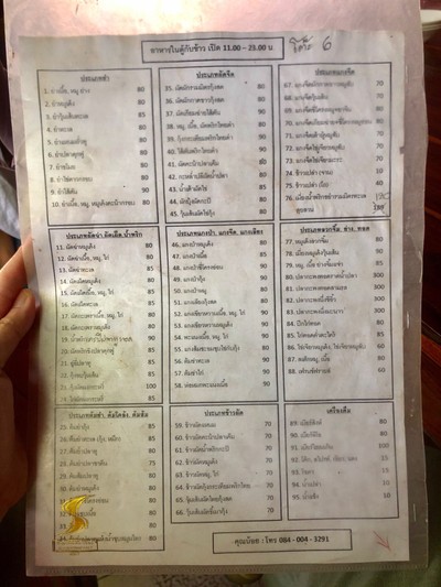 ป้ายราคาหรือสมุดเมนู