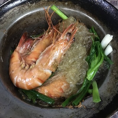 กุ้งอบวุ้นเส้น (290฿) + เพิ่มวุ้นเส้น (20฿)