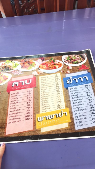 ป้ายราคาหรือสมุดเมนู