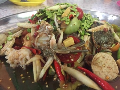 ตำปู กุ้งสด