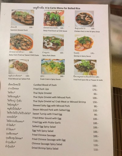 ป้ายราคาหรือสมุดเมนู