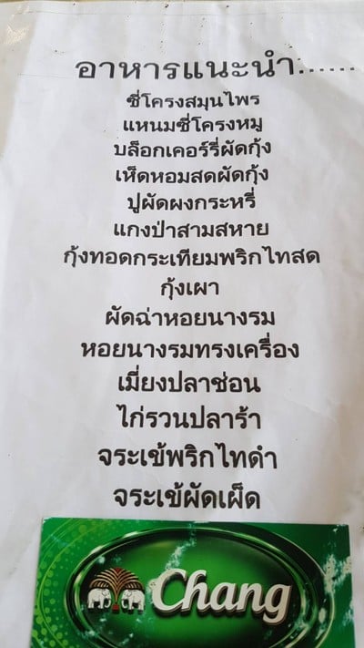 ป้ายราคาหรือสมุดเมนู