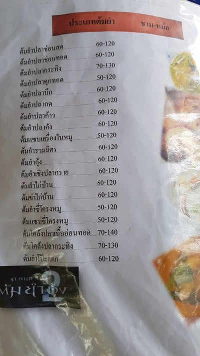 ป้ายราคาหรือสมุดเมนู