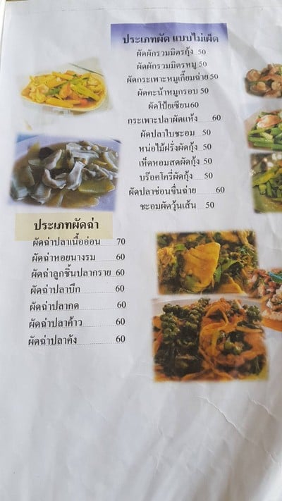 ป้ายราคาหรือสมุดเมนู