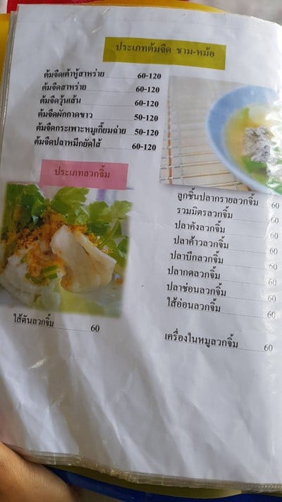 ป้ายราคาหรือสมุดเมนู