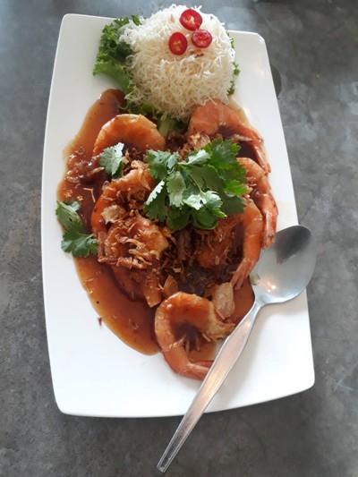 กุ้งทอดซอสมะขาม
