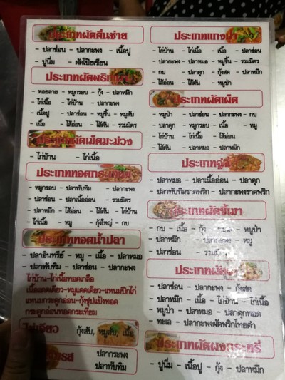 ป้ายราคาหรือสมุดเมนู