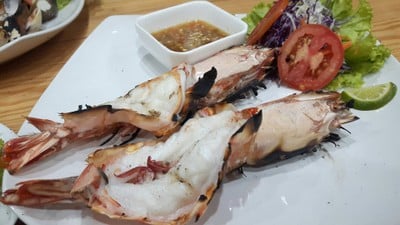 กุ้งลายเสือเผา