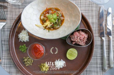Scallop Tartar กับ เนื้อออสเตรเลีย Tartar