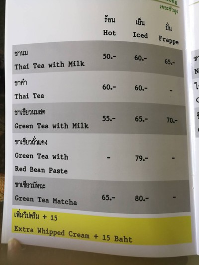 ป้ายราคาหรือสมุดเมนู