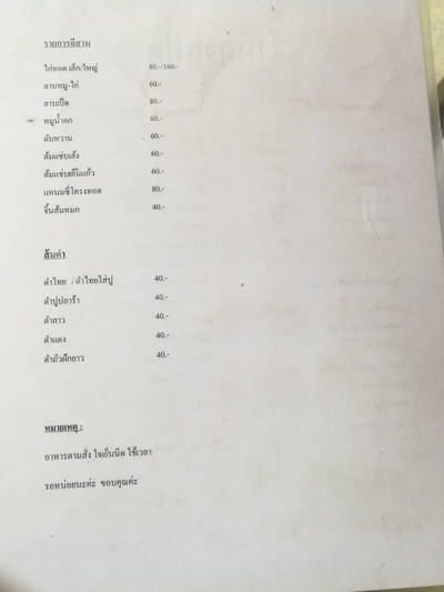 ป้ายราคาหรือสมุดเมนู