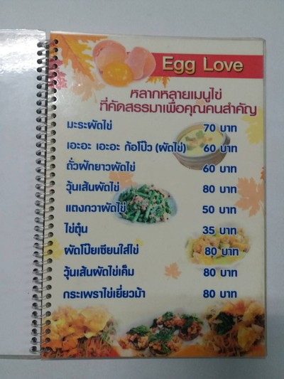 ป้ายราคาหรือสมุดเมนู