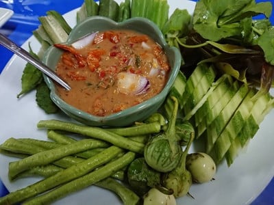 นํ้าพริกกุ้งเสียบ