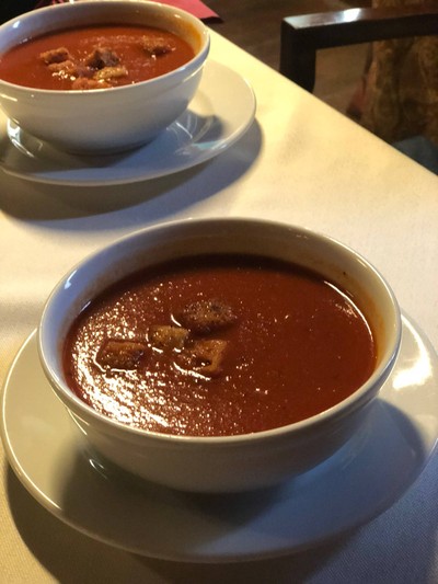 Tomato Cream Soup with Crutons