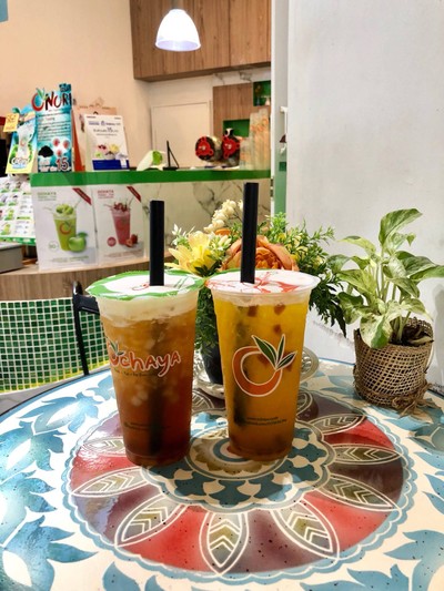 ชาเขียวเสาวรสเพิ่มบราวน์ชูก้า