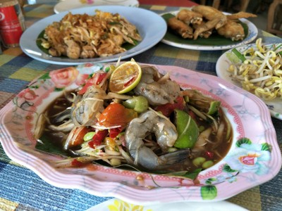 ตำกุ้งสด