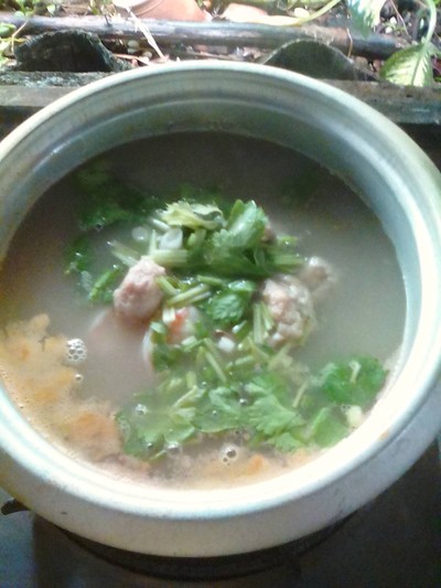 ข้าวต้มหมูกับกุ้ง